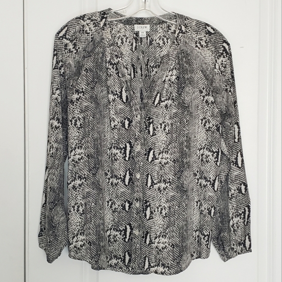 J. Crew Factory Snake Print V-neck Blouse XS - Picture 1 of 9